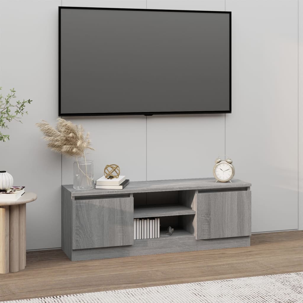 Meuble TV avec porte vidaXL Gris Sonoma 102x30x36 cm