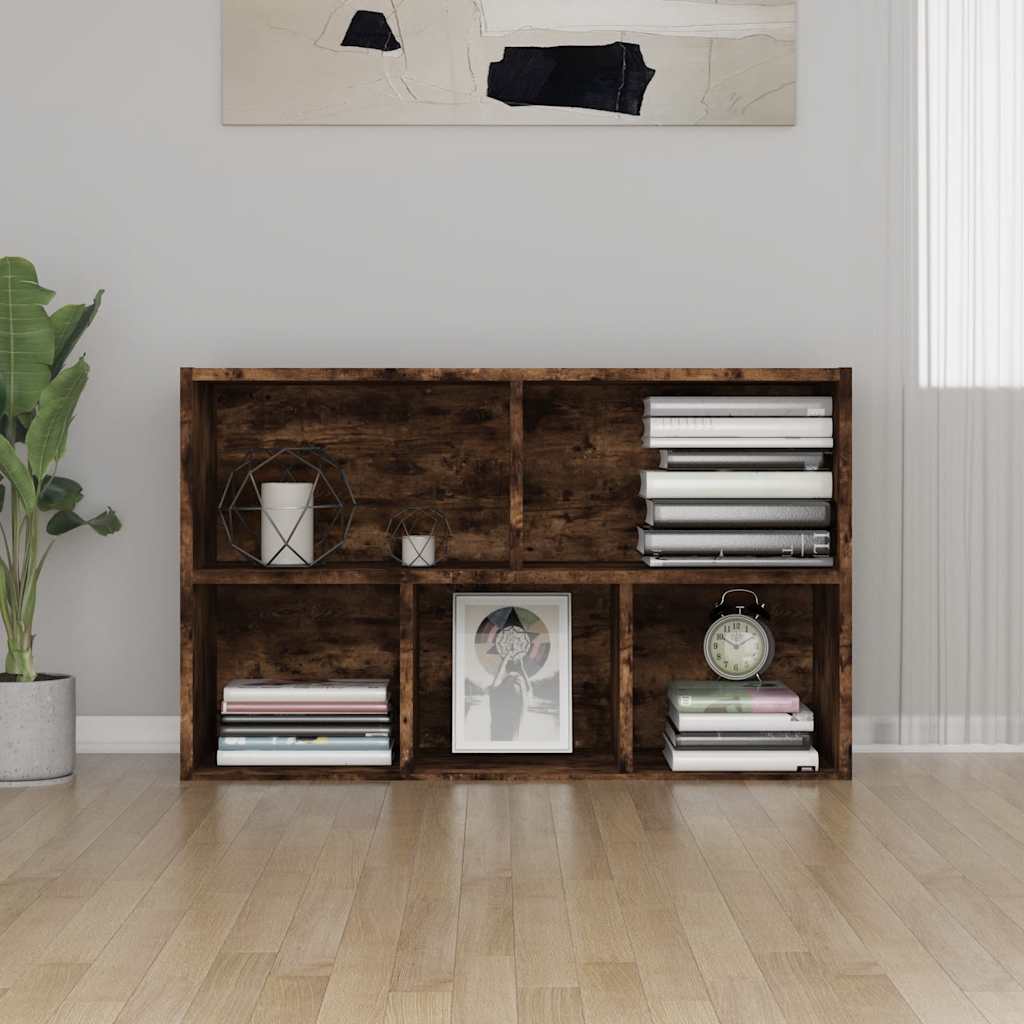 vidaXL Bücherregal/Sideboard Räuchereiche 50x25x80 cm Holzwerkstoff