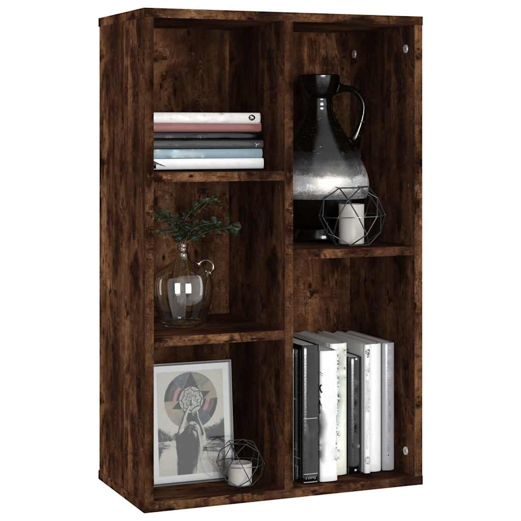 vidaXL Bücherregal/Sideboard Räuchereiche 50x25x80 cm Holzwerkstoff
