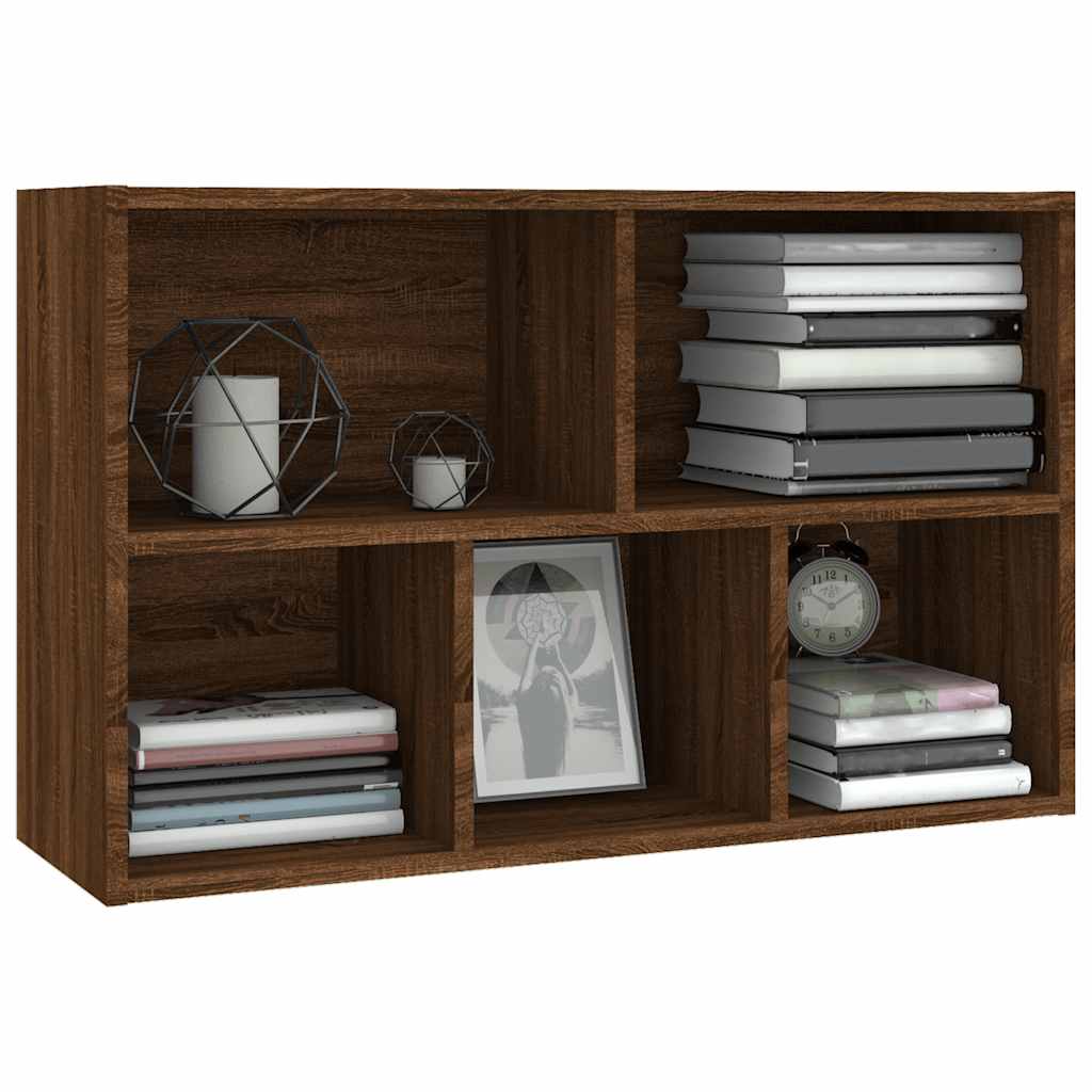 vidaXL Bücherregal/Sideboard Braun Eiche 50x25x80 cm Holzwerkstoff