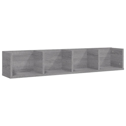 vidaXL CD-Wandregal Grau Sonoma 100x18x18 cm Holzwerkstoff