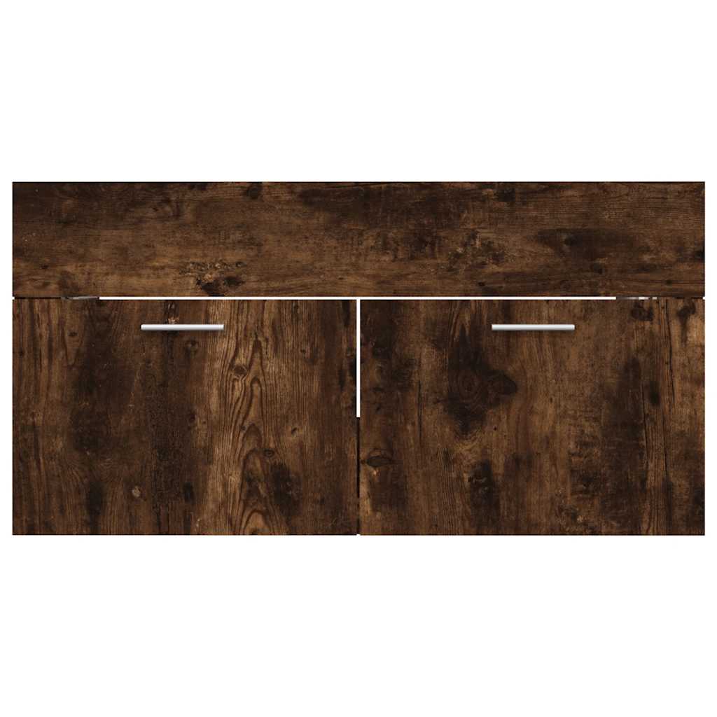 vidaXL 2-tlg. Badmöbel-Set Räuchereiche Holzwerkstoff