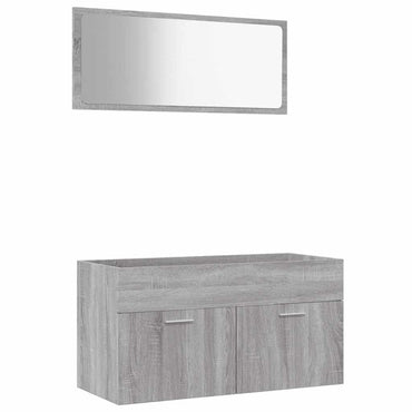 vidaXL Ensemble de meubles de salle de bain 2 pcs Gris Chêne Sonoma Aggloméré