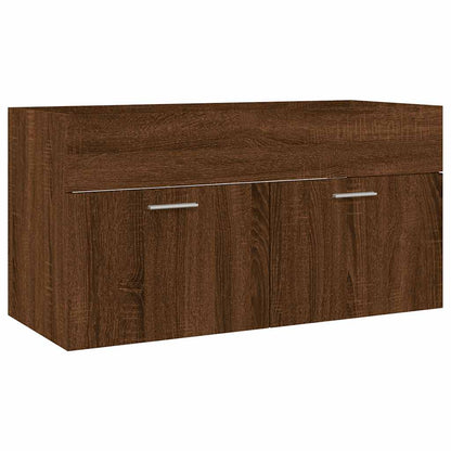 vidaXL 2-tlg. Badmöbel-Set Braun Eichen-Optik Holzwerkstoff