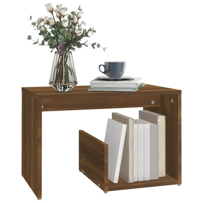 vidaXL Table d'appoint Marron aspect chêne 59x36x38 cm Bois d'ingénierie