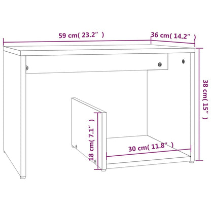 vidaXL Table d'appoint Marron aspect chêne 59x36x38 cm Bois d'ingénierie