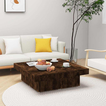 vidaXL Table basse chêne fumé 90x90x28 cm Bois d'ingénierie