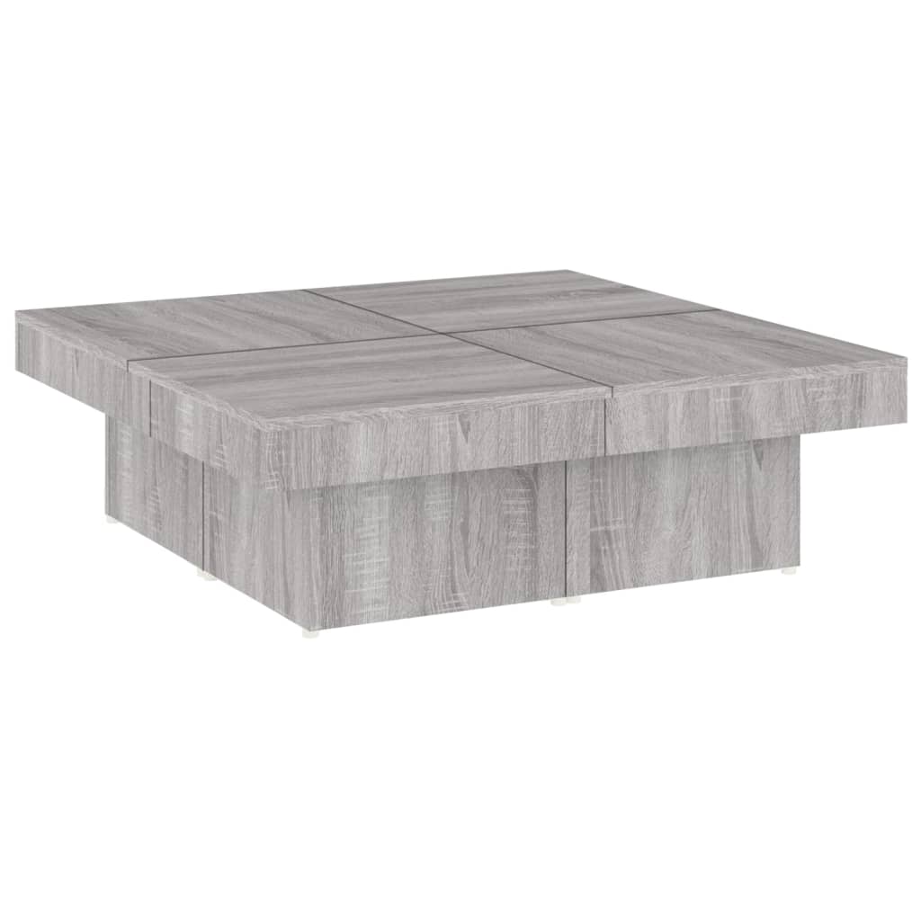 vidaXL Table basse gris Sonoma 90x90x28 cm en bois d'ingénierie