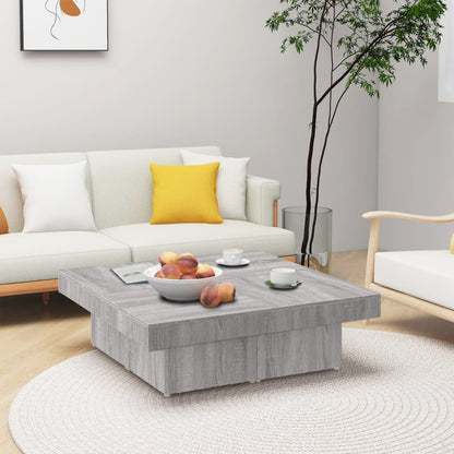 vidaXL Table basse gris Sonoma 90x90x28 cm en bois d'ingénierie