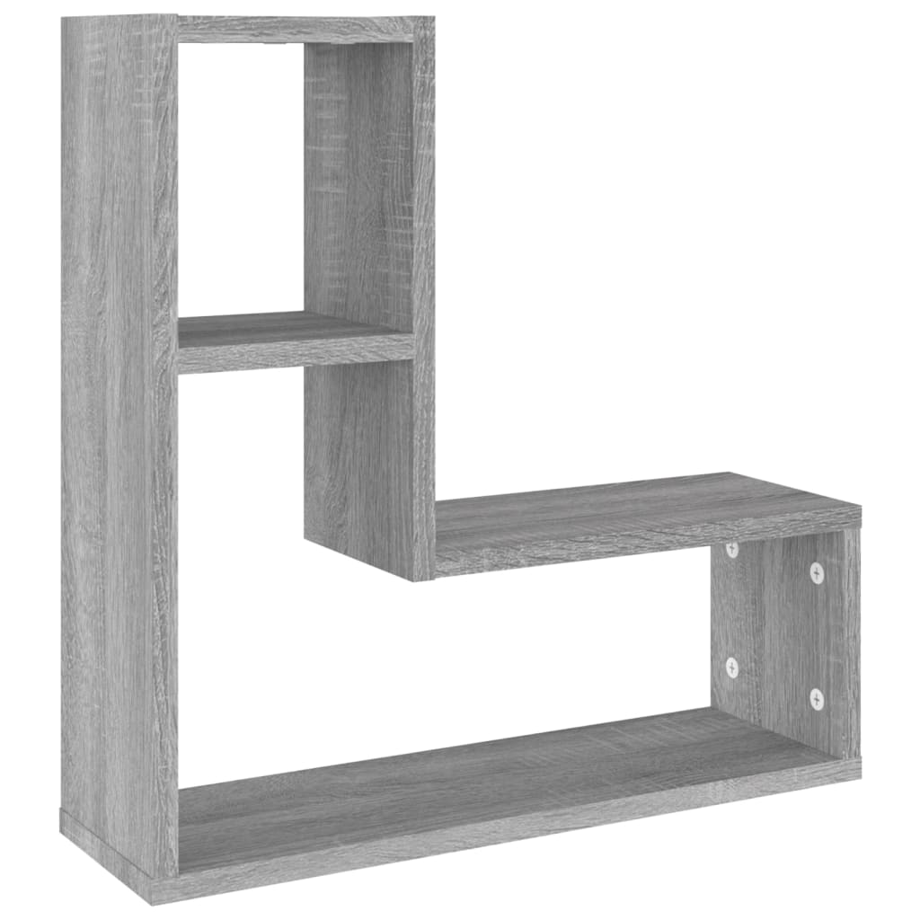 vidaXL Wandregale 2 Stk. Grau Sonoma 50x15x50 cm Holzwerkstoff