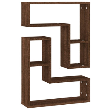 vidaXL Étagères murales 2 pcs Aspect chêne marron 50x15x50 cm Bois d'ingénierie