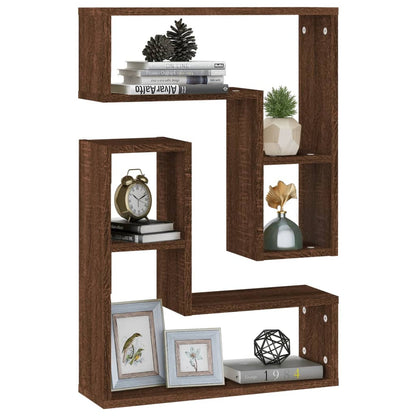 vidaXL Wandregale 2 Stk. Braun Eichen-Optik 50x15x50 cm Holzwerkstoff