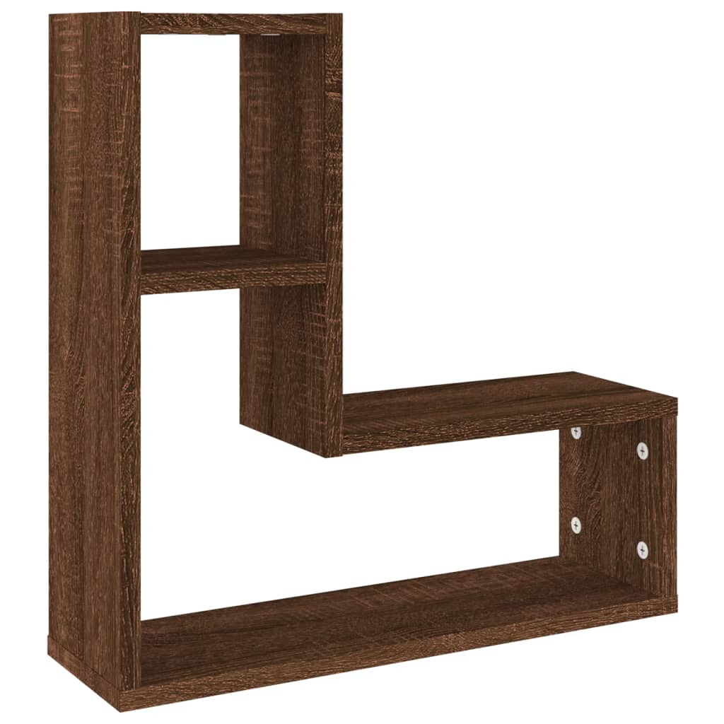 vidaXL Wandregale 2 Stk. Braun Eichen-Optik 50x15x50 cm Holzwerkstoff