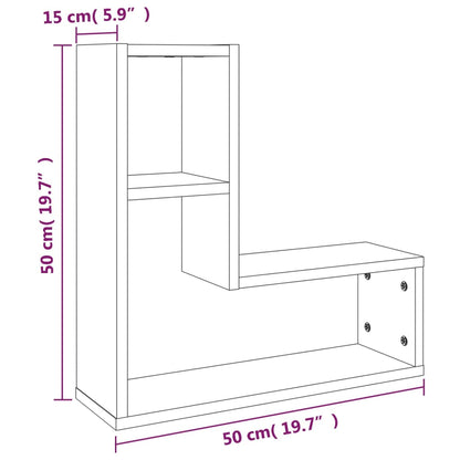 vidaXL Wandregale 2 Stk. Braun Eichen-Optik 50x15x50 cm Holzwerkstoff