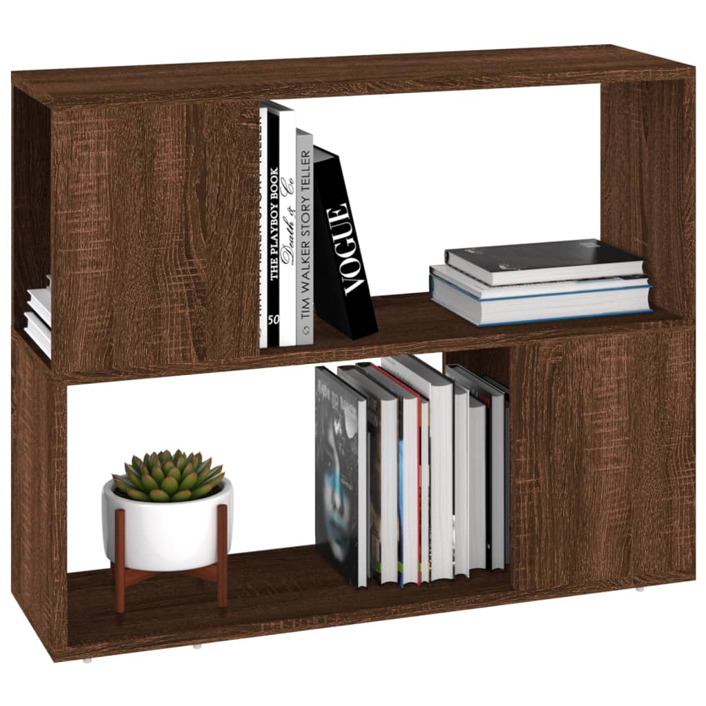 vidaXL Bücherregal/Raumteiler Braun Eichen-Optik 80x24x63 cm