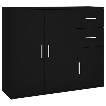 vidaXL Buffet noir 91x29,5x75 cm Bois d'ingénierie