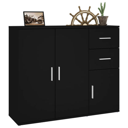 vidaXL Buffet noir 91x29,5x75 cm Bois d'ingénierie