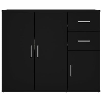 vidaXL Buffet noir 91x29,5x75 cm Bois d'ingénierie