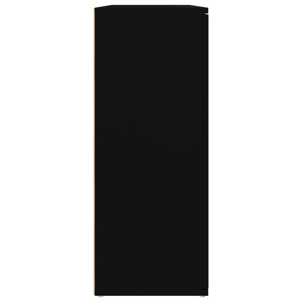 vidaXL Buffet noir 91x29,5x75 cm Bois d'ingénierie