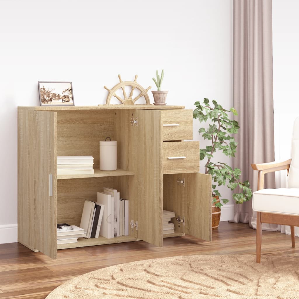 vidaXL Bahut chêne Sonoma 91 x 29,5 x 75 cm Aggloméré