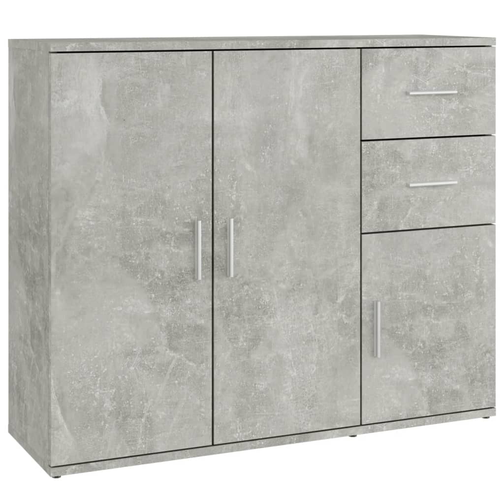 vidaXL Commode gris béton 91x29,5x75cm bois d'ingénierie
