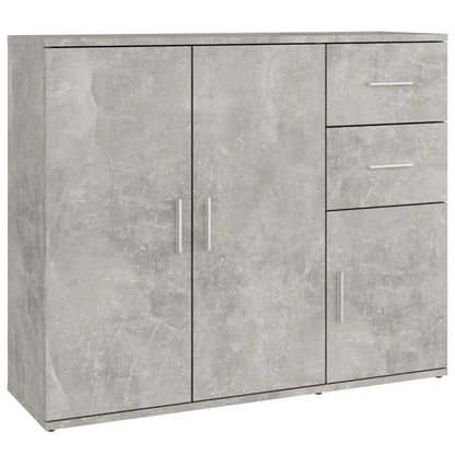 vidaXL Commode gris béton 91x29,5x75cm bois d'ingénierie