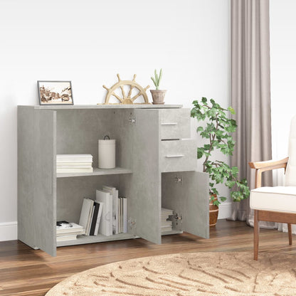 vidaXL Commode gris béton 91x29,5x75cm bois d'ingénierie