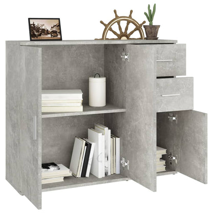 vidaXL Commode gris béton 91x29,5x75cm bois d'ingénierie
