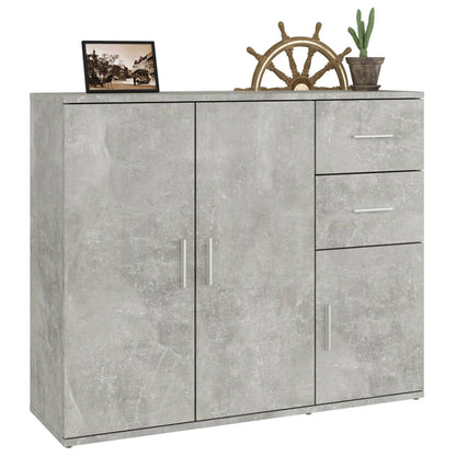 vidaXL Commode gris béton 91x29,5x75cm bois d'ingénierie