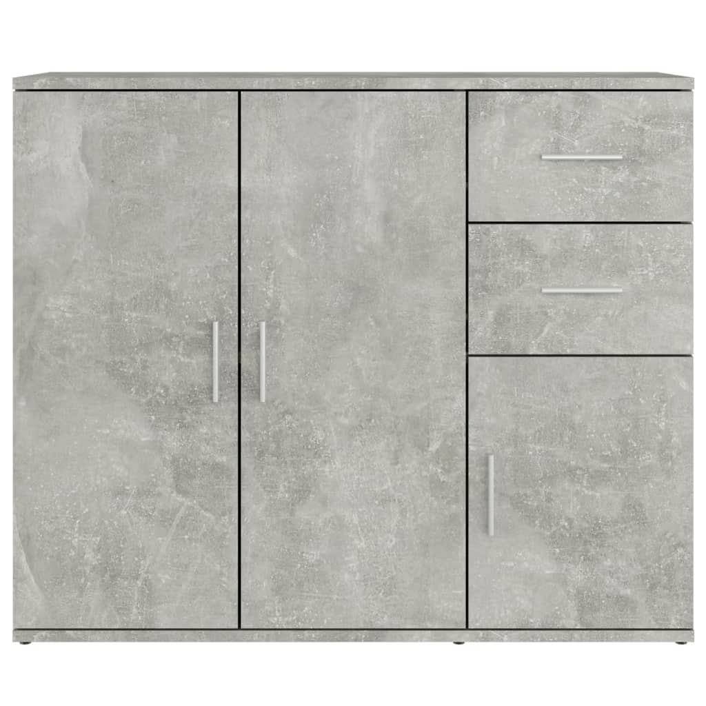vidaXL Commode gris béton 91x29,5x75cm bois d'ingénierie