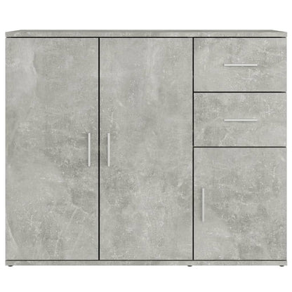 vidaXL Commode gris béton 91x29,5x75cm bois d'ingénierie