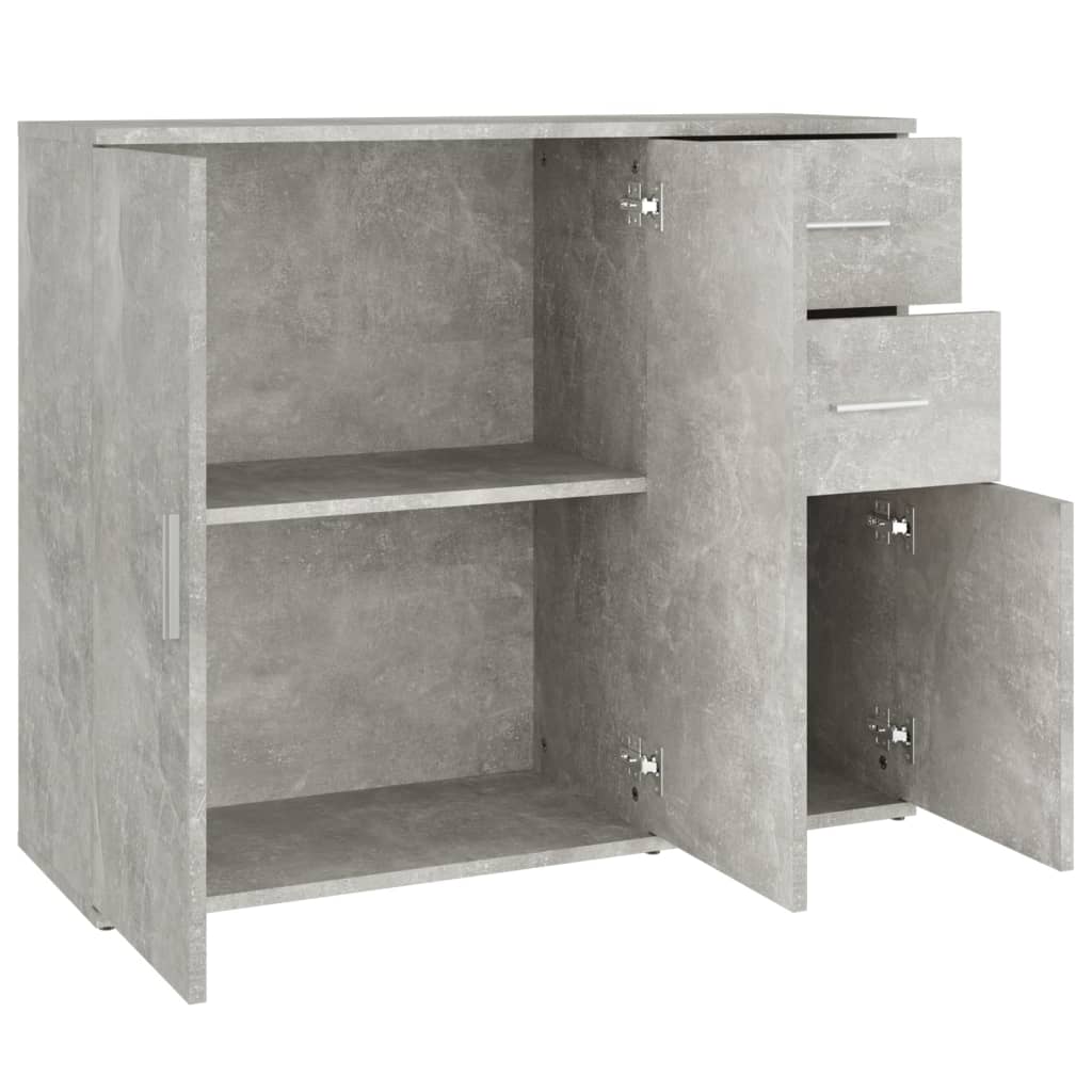 vidaXL Commode gris béton 91x29,5x75cm bois d'ingénierie