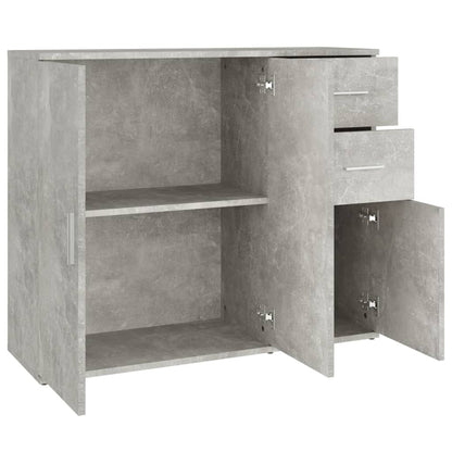 vidaXL Commode gris béton 91x29,5x75cm bois d'ingénierie