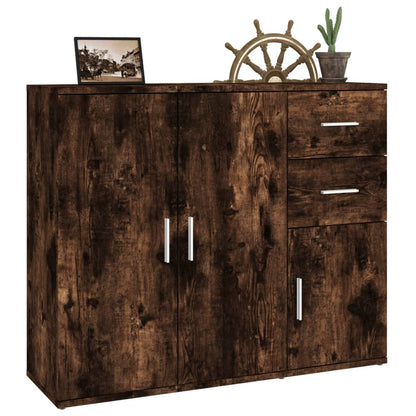 vidaXL Commode Chêne fumé 91x29,5x75 cm Bois d'ingénierie