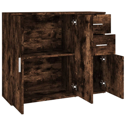 vidaXL Commode Chêne fumé 91x29,5x75 cm Bois d'ingénierie