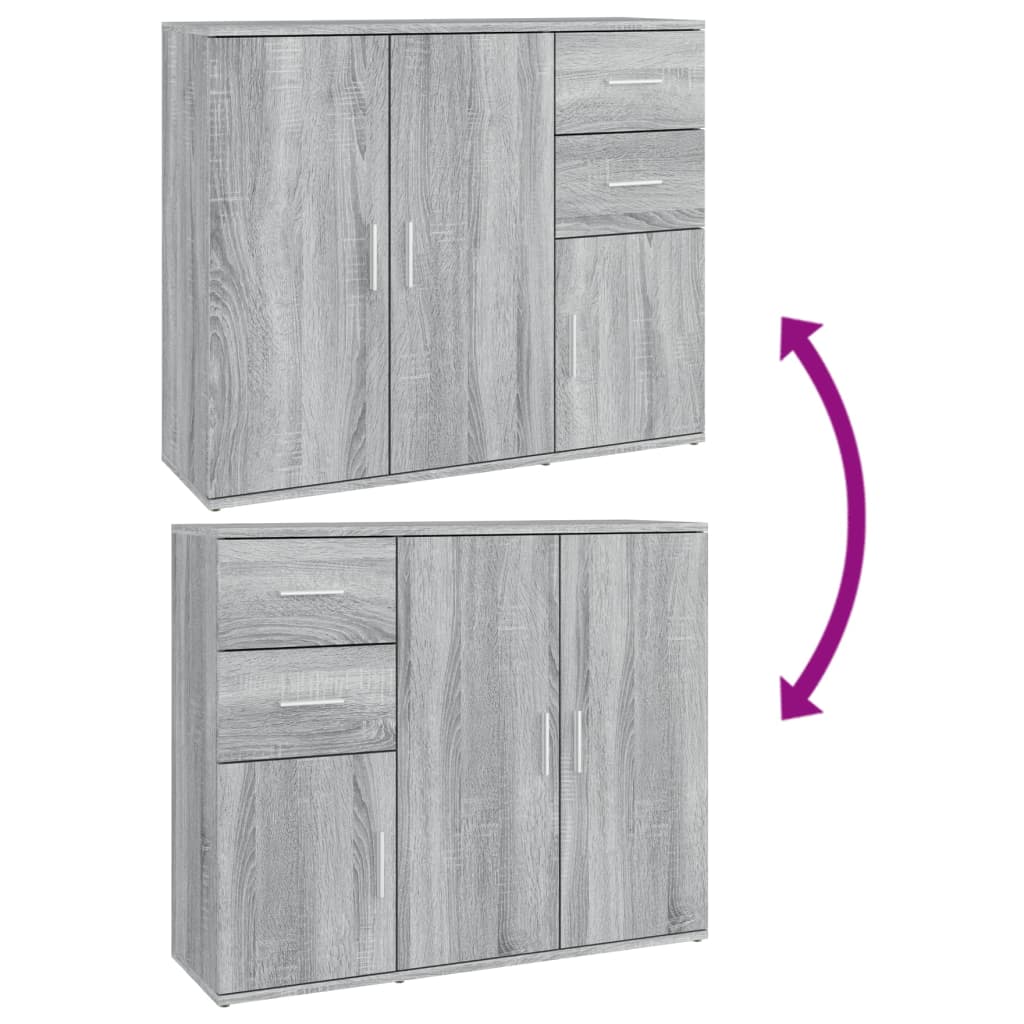 vidaXL Sideboard Grau Sonoma 91x29,5x75 cm Holzwerkstoff