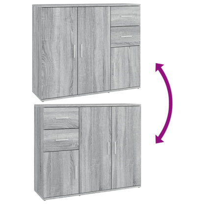 vidaXL Sideboard Grau Sonoma 91x29,5x75 cm Holzwerkstoff