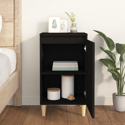 vidaXL Table de chevet Noir 40x35x70 cm Bois d'ingénierie