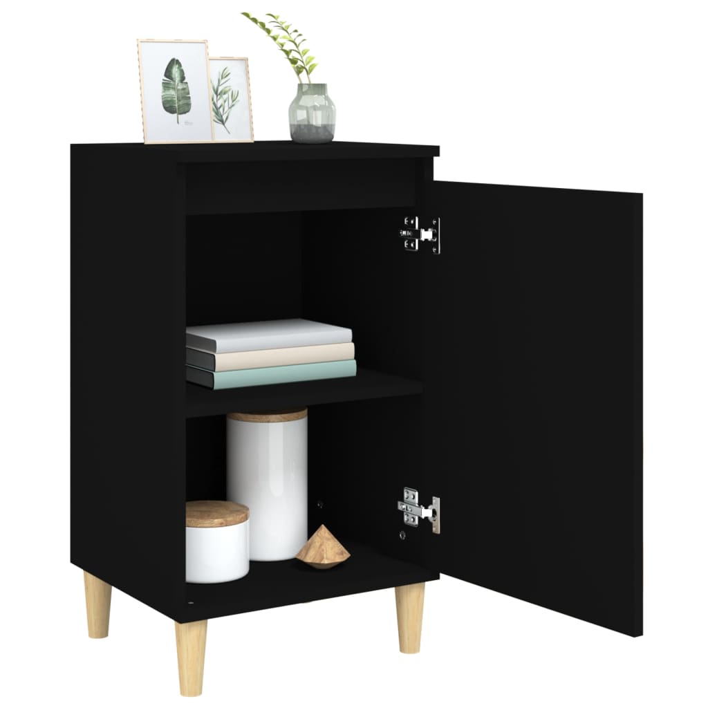 vidaXL Table de chevet Noir 40x35x70 cm Bois d'ingénierie