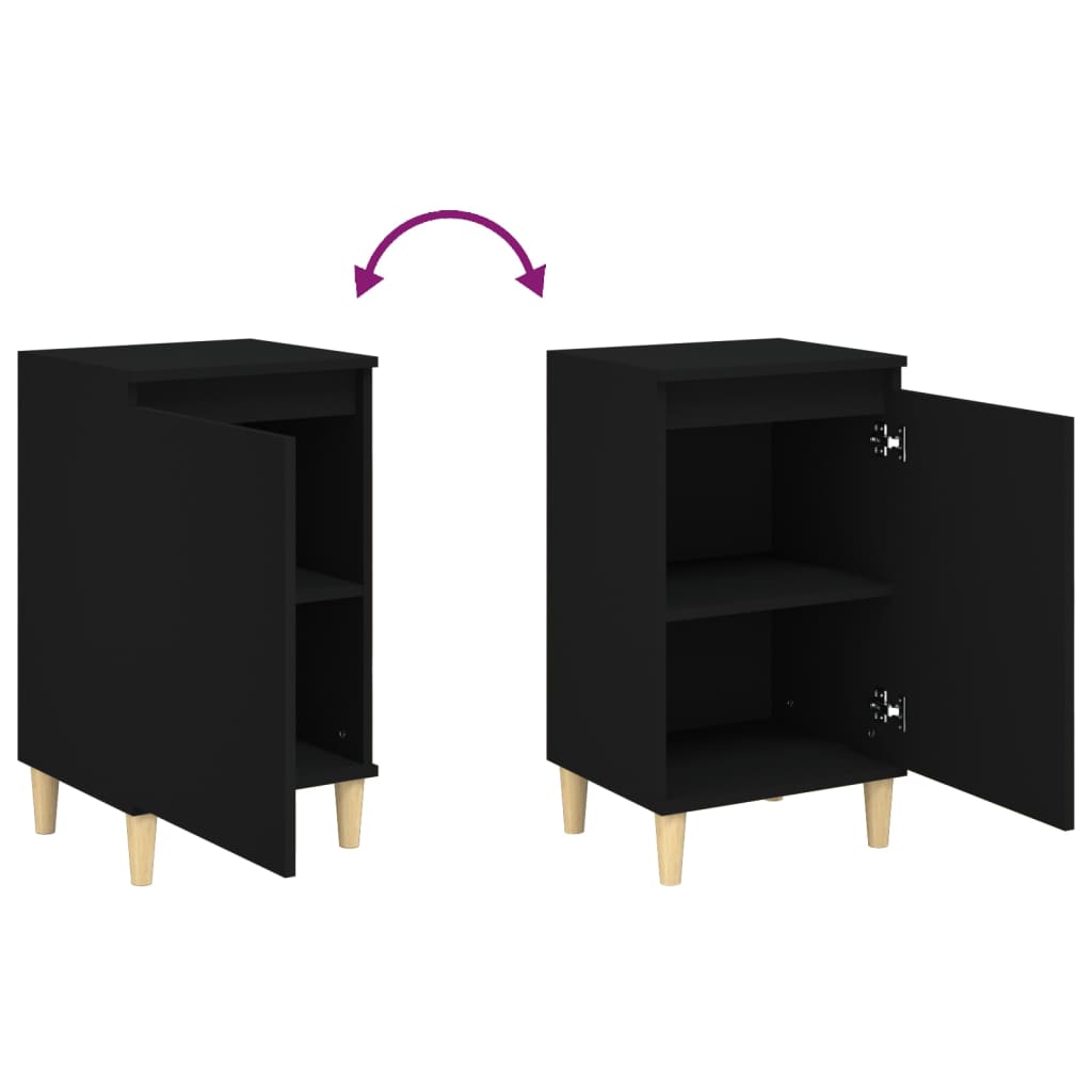vidaXL Table de chevet Noir 40x35x70 cm Bois d'ingénierie