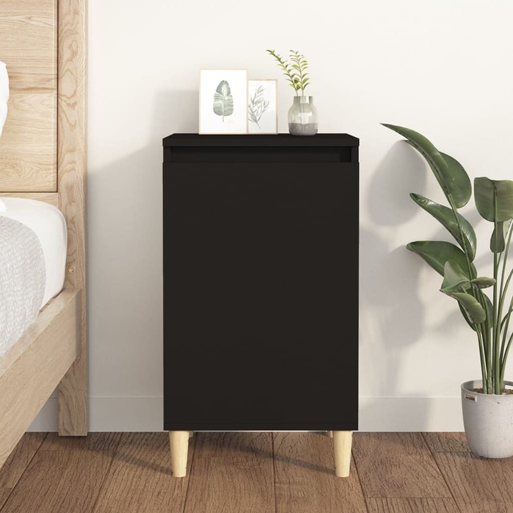 vidaXL Table de chevet Noir 40x35x70 cm Bois d'ingénierie