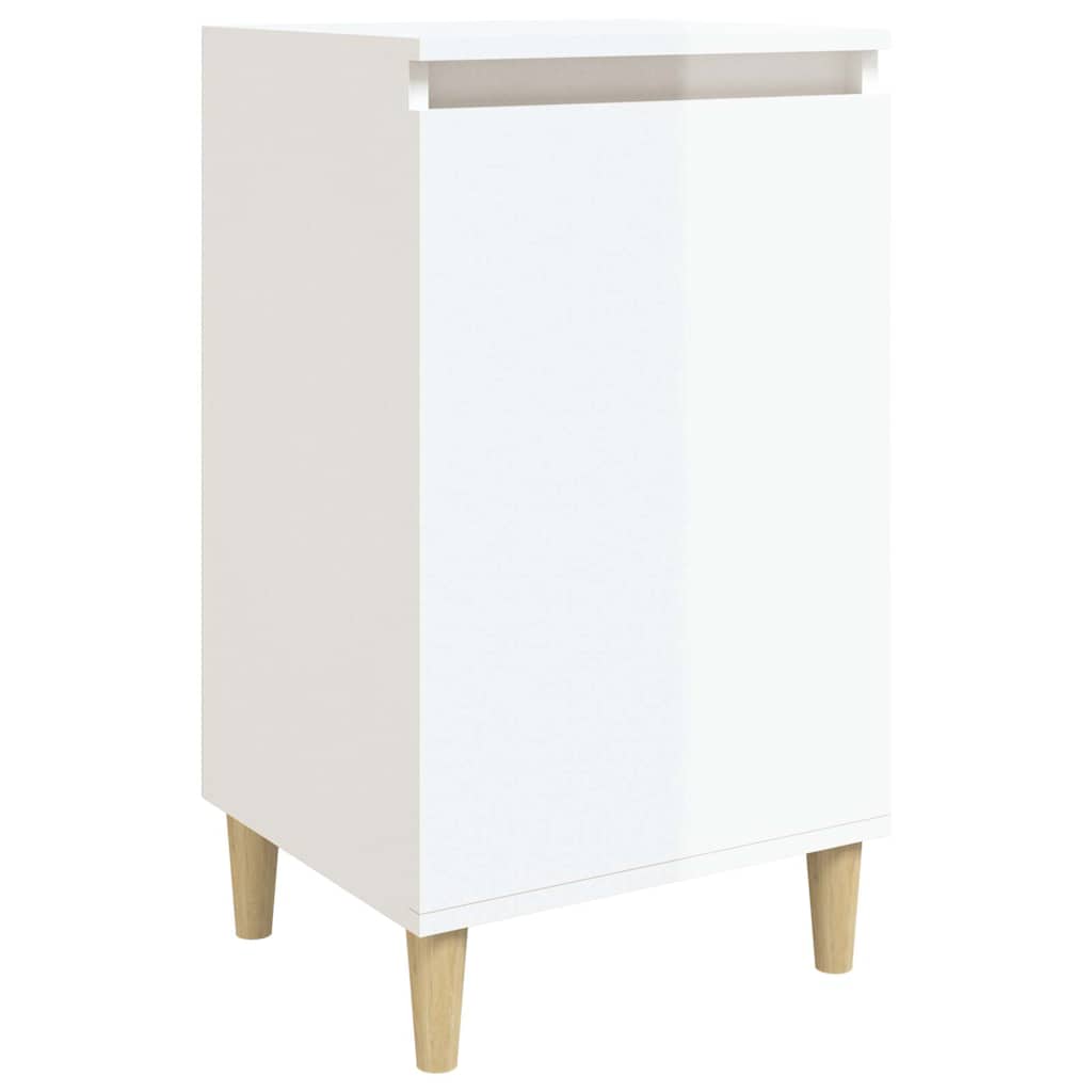 vidaXL Table de chevet blanc brillant 40x35x70 cm bois d'ingénierie