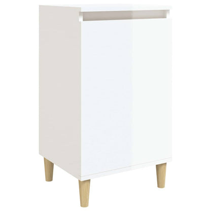 vidaXL Table de chevet blanc brillant 40x35x70 cm bois d'ingénierie