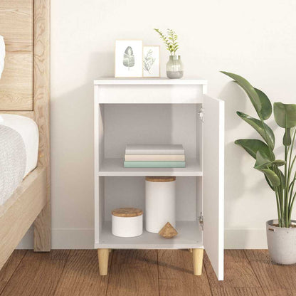 vidaXL Table de chevet blanc brillant 40x35x70 cm bois d'ingénierie