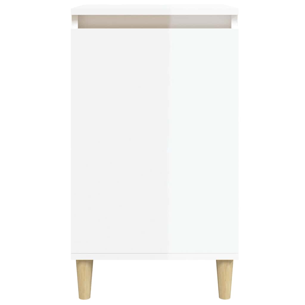 vidaXL Table de chevet blanc brillant 40x35x70 cm bois d'ingénierie