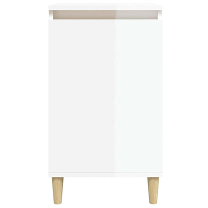 vidaXL Table de chevet blanc brillant 40x35x70 cm bois d'ingénierie