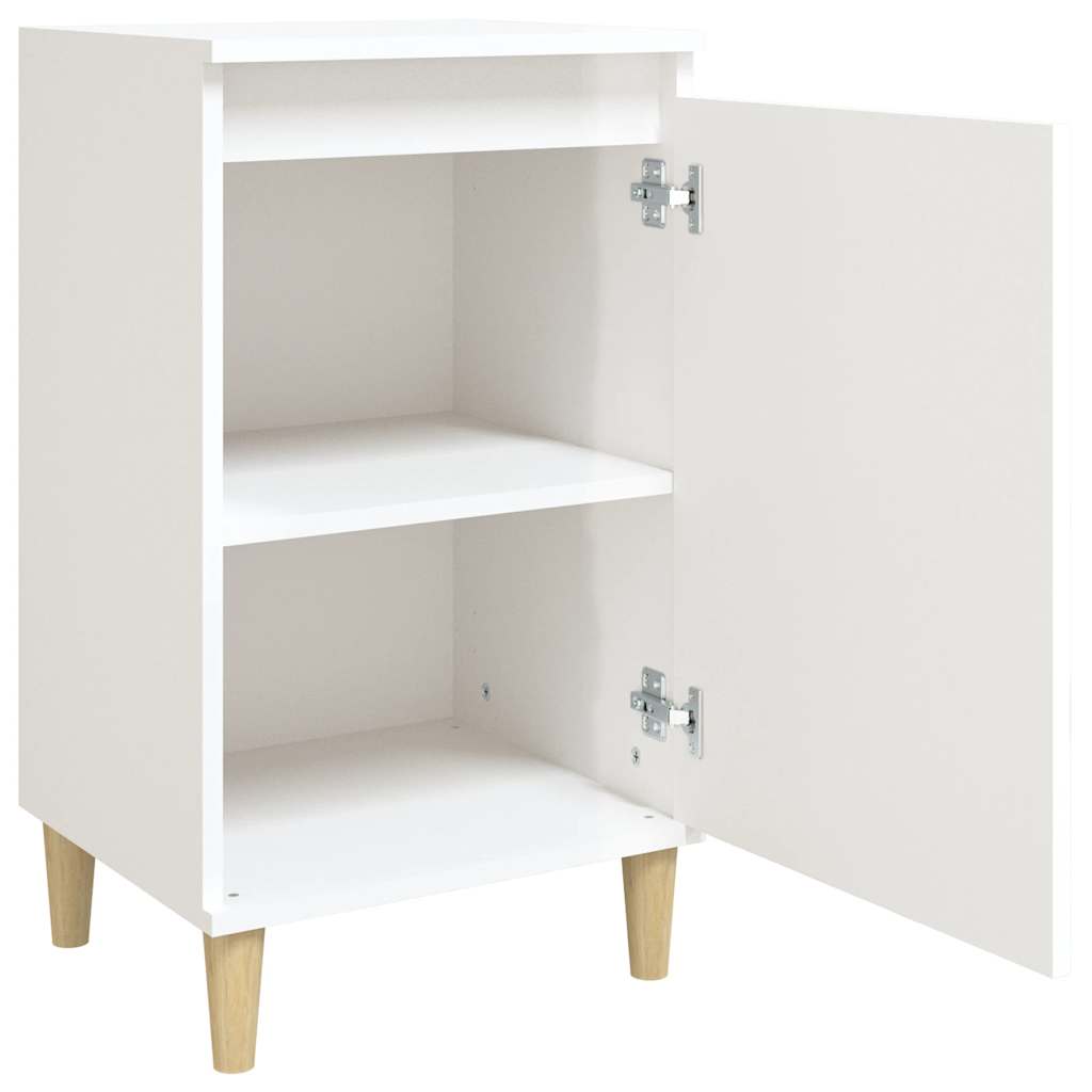 vidaXL Table de chevet blanc brillant 40x35x70 cm bois d'ingénierie