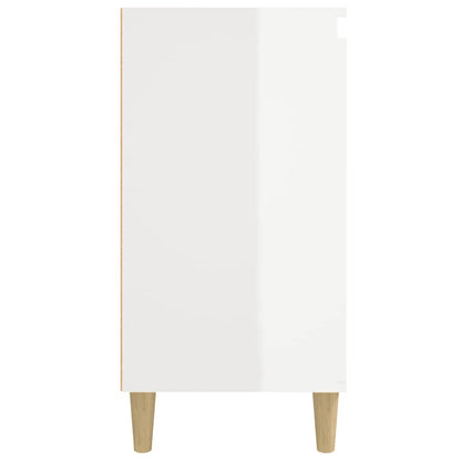 vidaXL Table de chevet blanc brillant 40x35x70 cm bois d'ingénierie