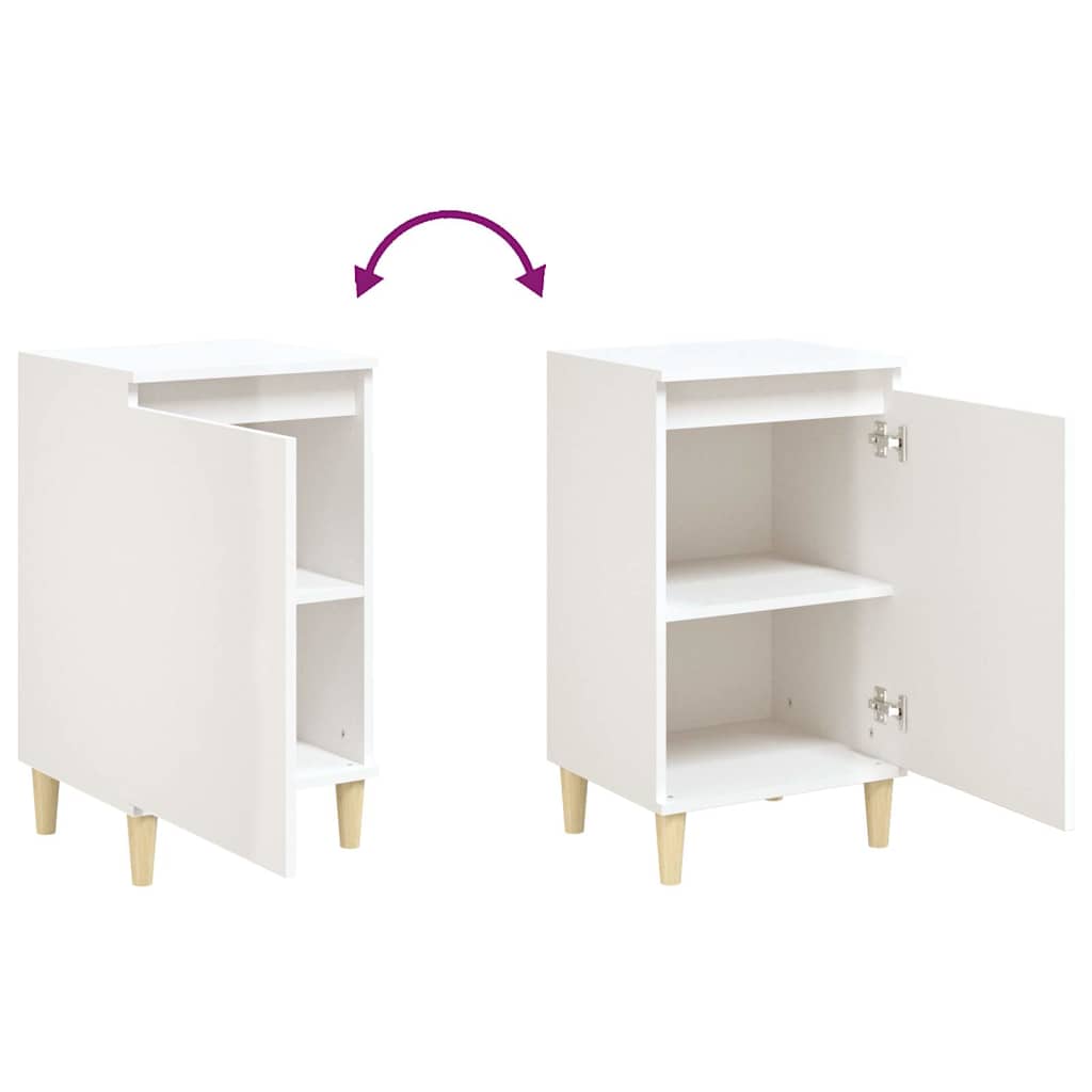 vidaXL Table de chevet blanc brillant 40x35x70 cm bois d'ingénierie