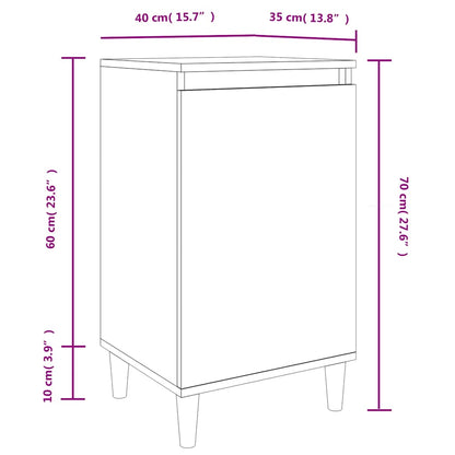 vidaXL Table de chevet blanc brillant 40x35x70 cm bois d'ingénierie
